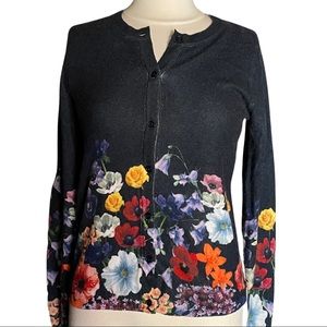 C by Bloomingdale’s Floral Cashmere Cardigan